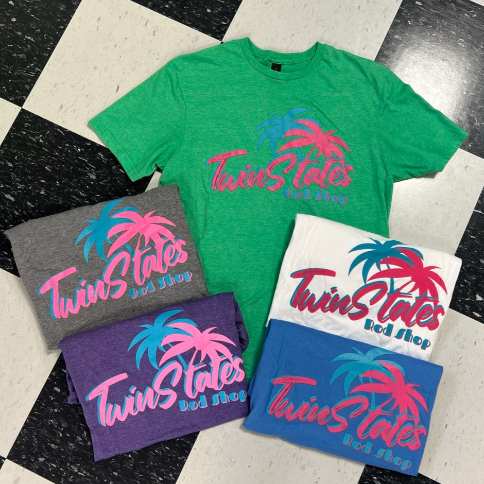 Twin States Rod Shop Palm Tree Design T-Shirt