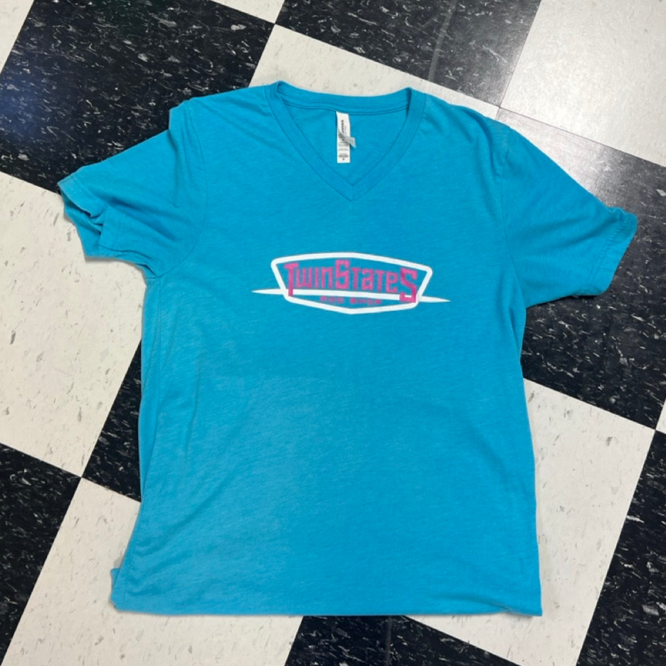 Womens V-neck shirt- BLUE