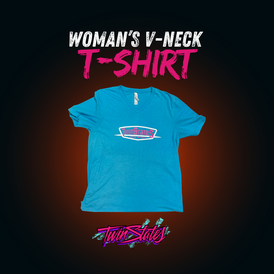 Womens V-neck shirt- BLUE